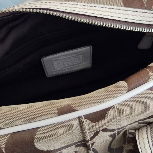 Vintage Coach handbag off white, brown/tauoe - Picture 12 of 13
